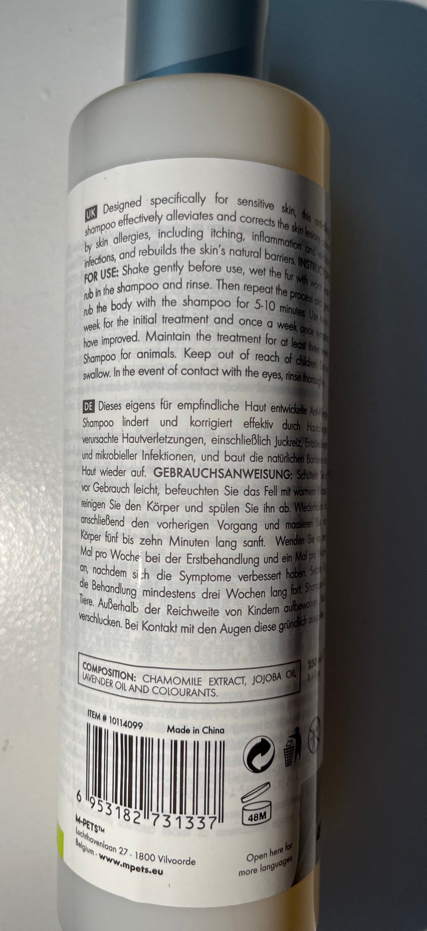 M-PETS anti-allergi shampoo 250 ml.