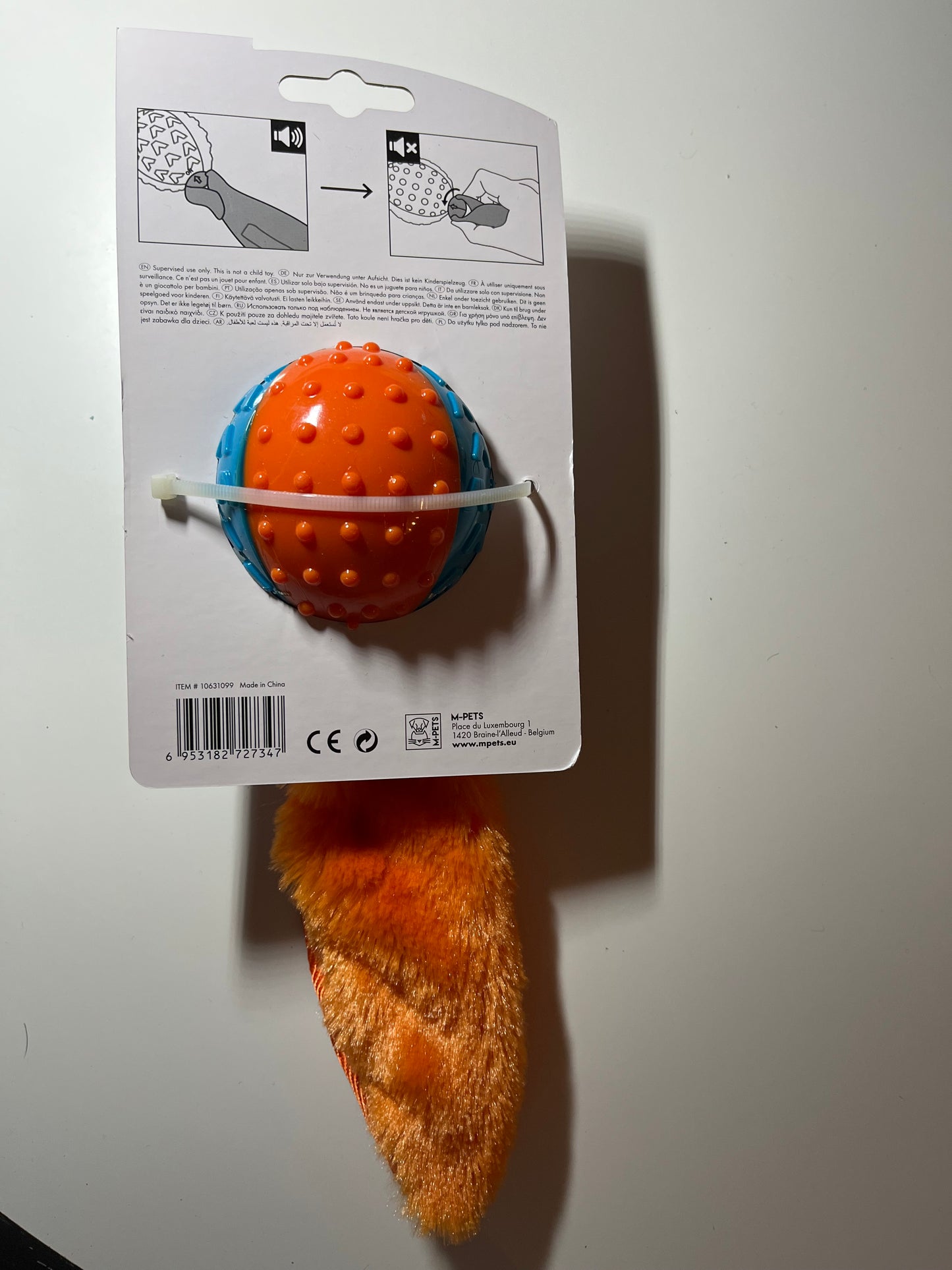 M-PETS bold med tænd og sluk lyd (blå og orange)
