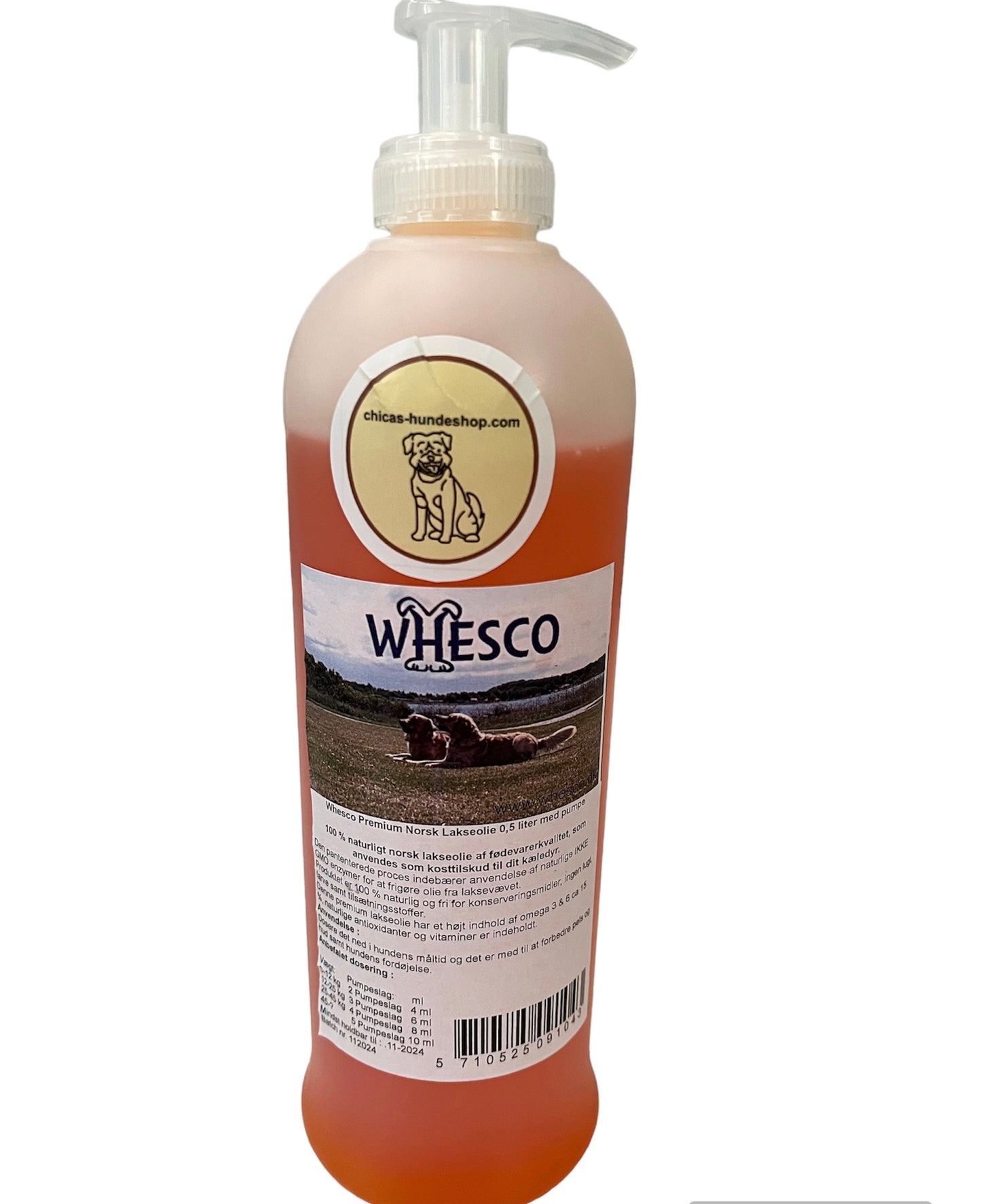 Premium Norsk Lakseolie m. pumpe 500 ml.