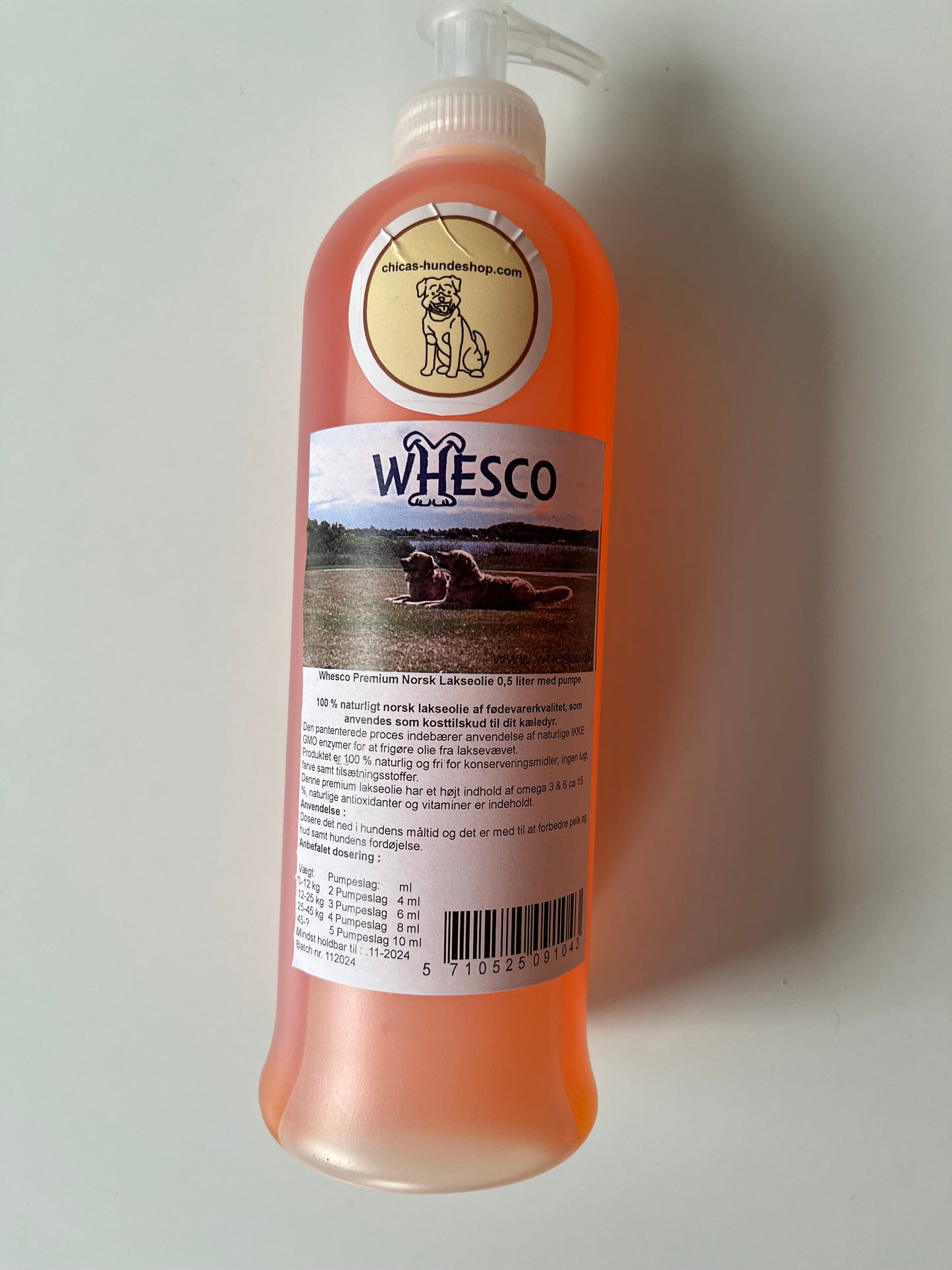 Premium Norsk Lakseolie m. pumpe 500 ml.