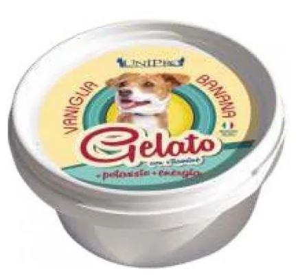 Gelato is med banan og vaniljesmag