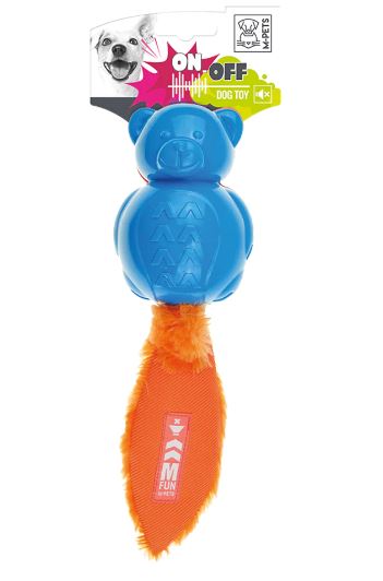 M-PETS tænd/sluk lyd Teddy (blå og orange)