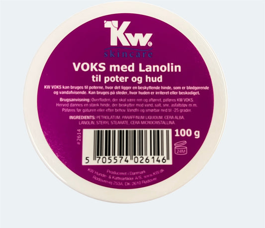 KW voks med lanolin til poter og hud 100 gram