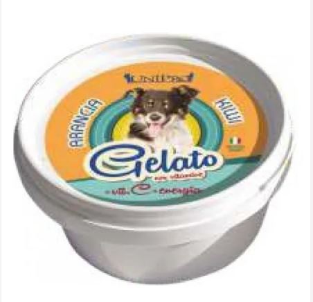 Gelato is med kiwi og appelsin smag